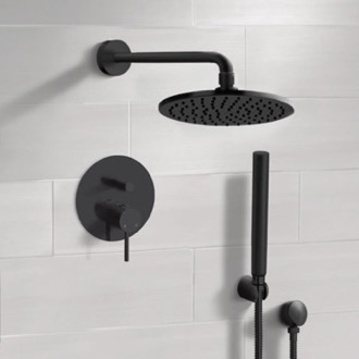 Shower Faucet Matte Black Rain Shower System with Handheld, Rain Shower Head, Shower Faucet Set Remer SFH74